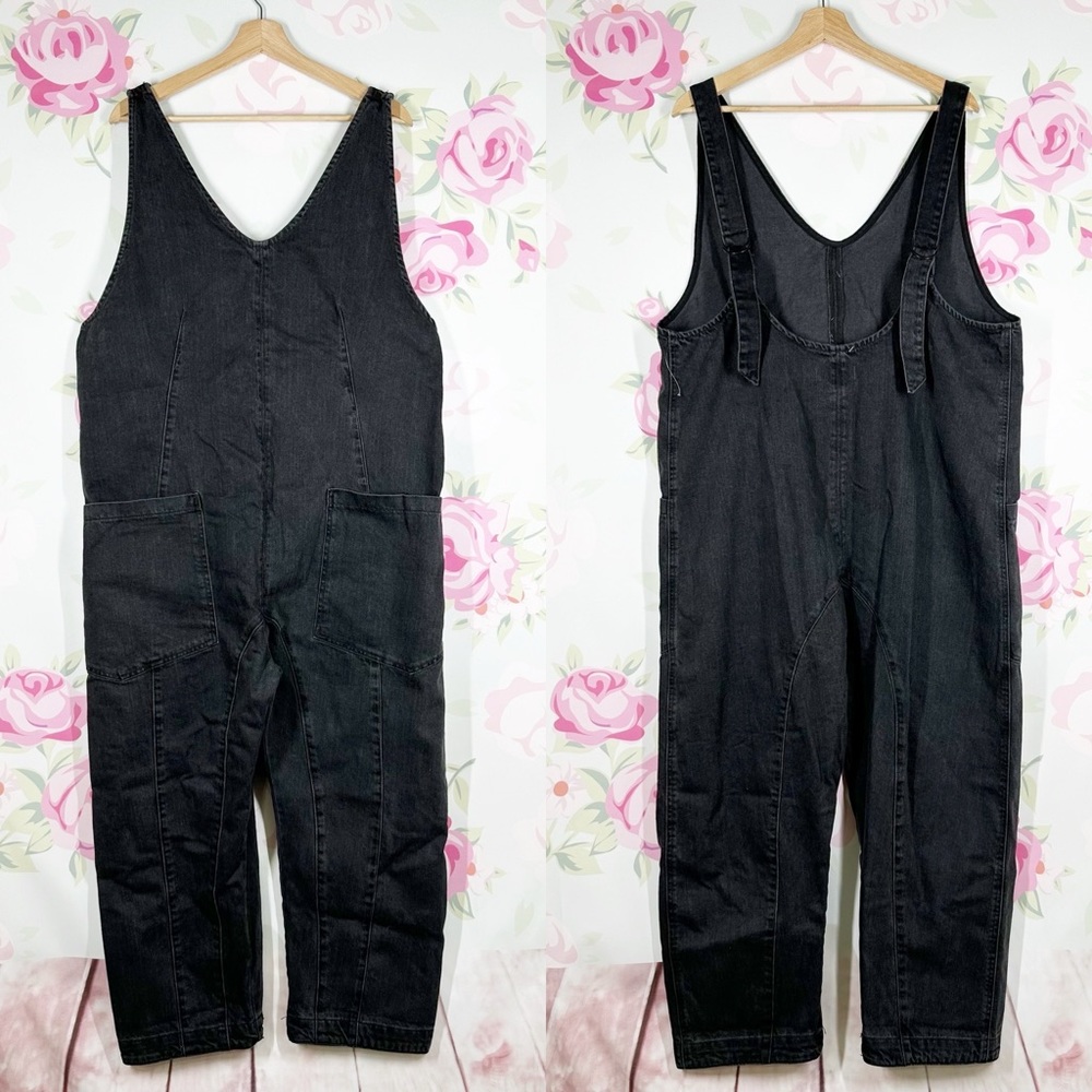 NEW Free People We The Free High Roller Mineral Black Jumpsuit L